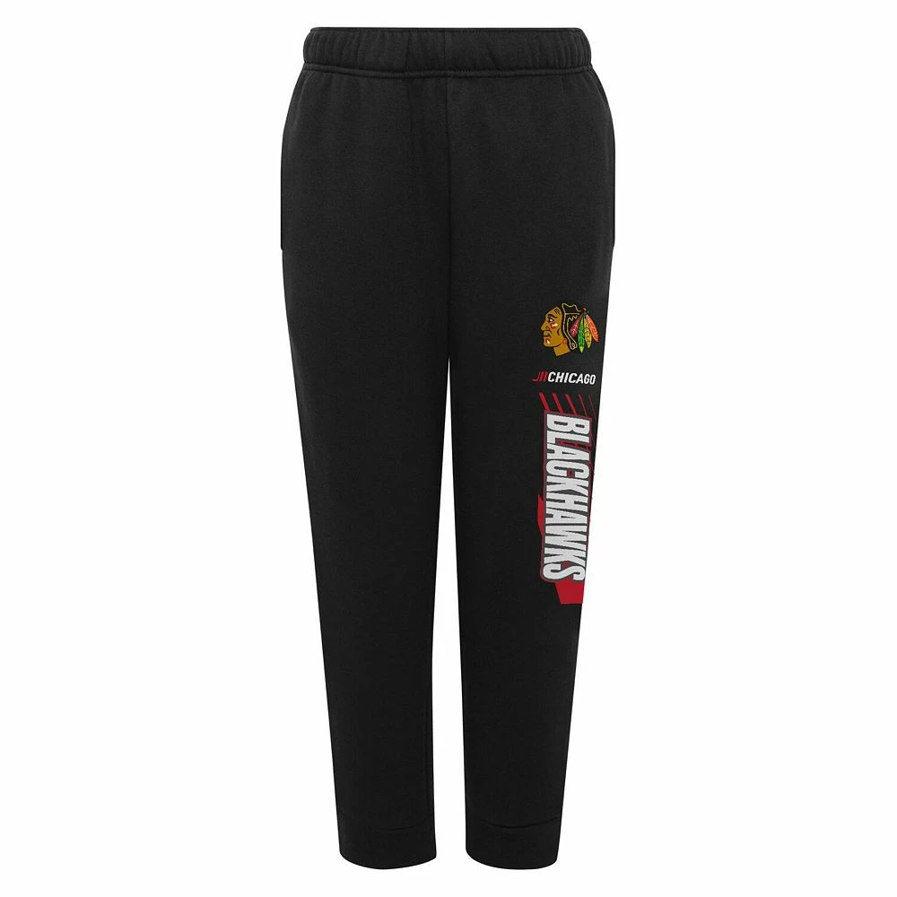 Youth Black Chicago Blackhawks Power Move Fleece Pants 1 Youth Black Chicago Blackhawks Power Move Fleece Pants
