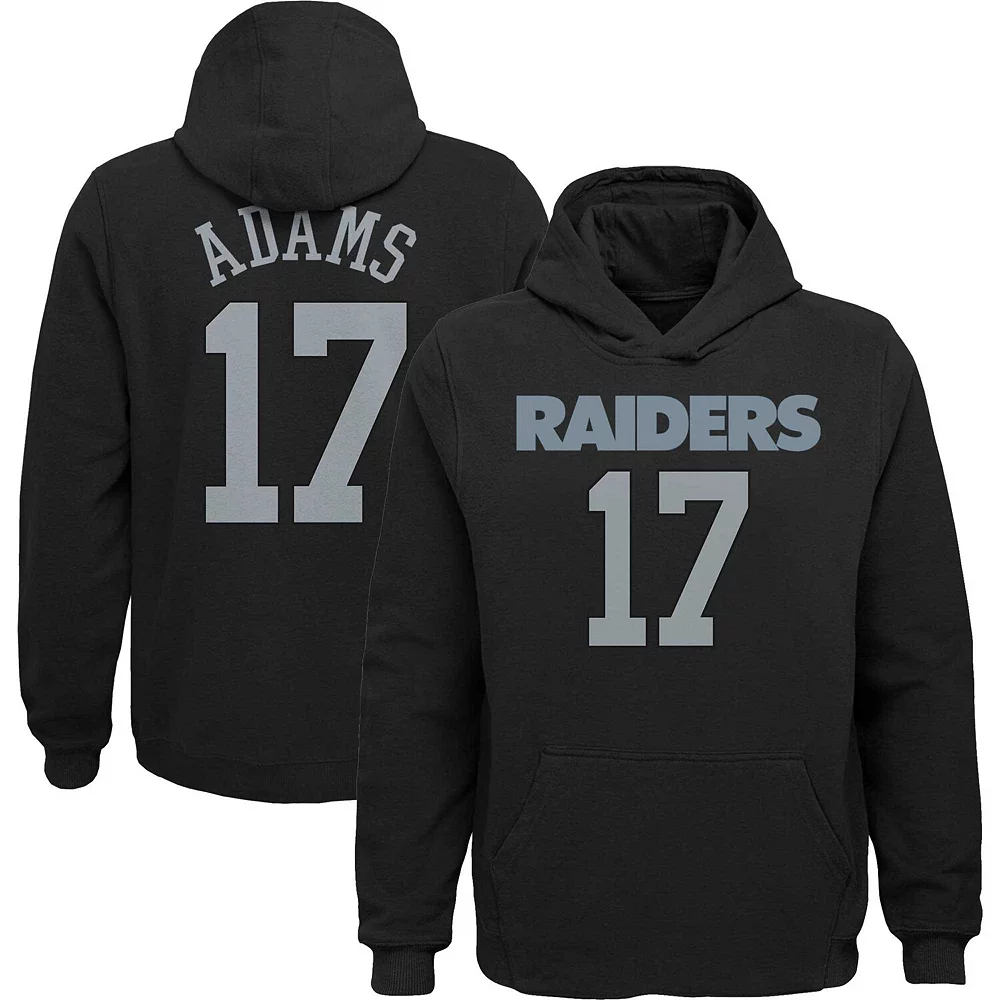 Youth Davante Adams Black Las Vegas Raiders Mainliner Player Name & Number Pullover Hoodie 2 Youth Davante Adams Black Las Vegas Raiders Mainliner Player Name & Number Pullover Hoodie - Image 2