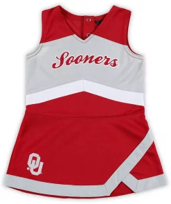 Girls Toddler Crimson Oklahoma Sooners Cheer Captain Jumper Dress & Bloomers Set -MLB Shop 6154115 ALT