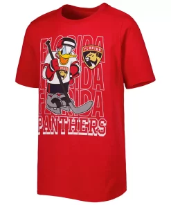 Youth Red Florida Panthers Disney Donald Duck Three-Peat T-Shirt 5 Youth Red Florida Panthers Disney Donald Duck Three-Peat T-Shirt -MLB Shop 6155431 ALT2