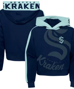 Girls Youth Deep Sea Blue Seattle Kraken Record Setter Pullover Hoodie -MLB Shop 6155712 ALT