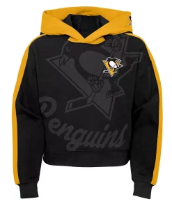 Girls Youth Black Pittsburgh Penguins Record Setter Pullover Hoodie -MLB Shop 6155723 ALT2