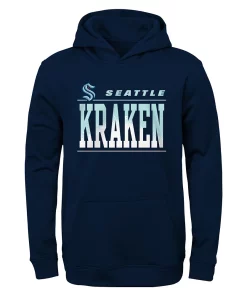 Youth Deep Sea Blue Seattle Kraken Play-By-Play Performance Pullover Hoodie