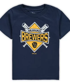 Toddler Navy Milwaukee Brewers Diamond Bats T-Shirt