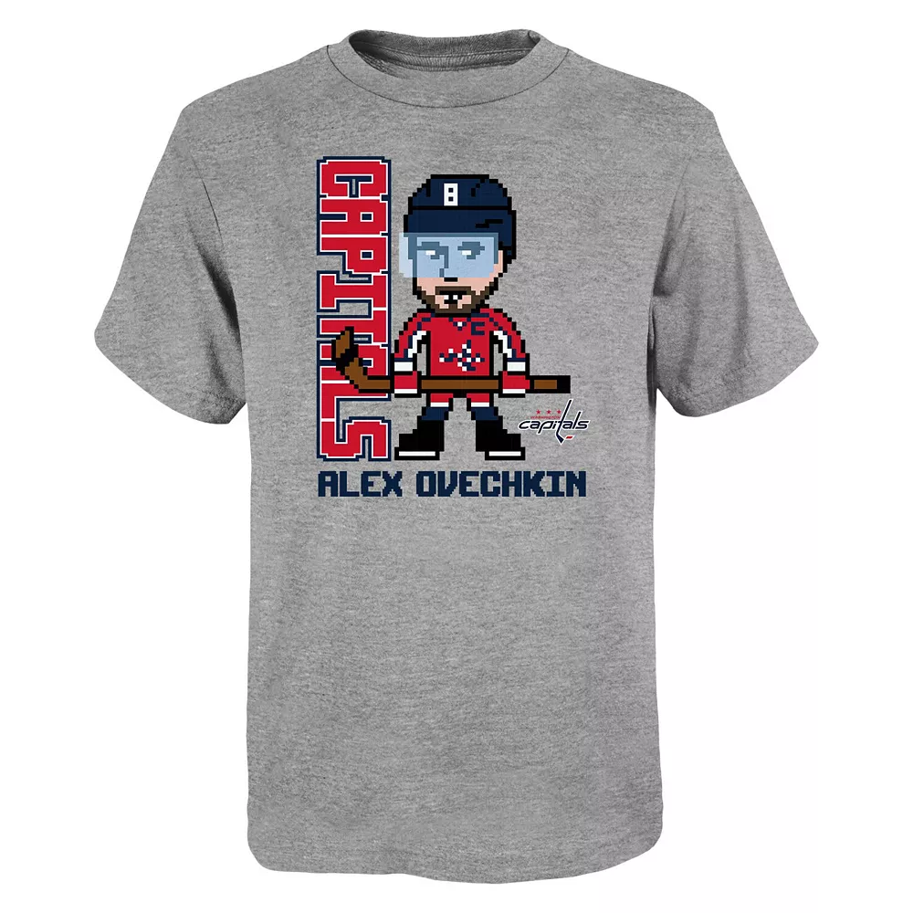 Youth Alexander Ovechkin Heather Gray Washington Capitals Pixel Player 2.0 T-Shirt 1 Youth Alexander Ovechkin Heather Gray Washington Capitals Pixel Player 2.0 T-Shirt