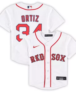 Alternative view of Toddler David Ortiz White Boston Red Sox 2022 Hall of Fame Replica Player Jersey