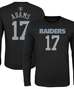Youth Davante Adams Black Las Vegas Raiders Mainliner Player Name & Number Long Sleeve T-Shirt