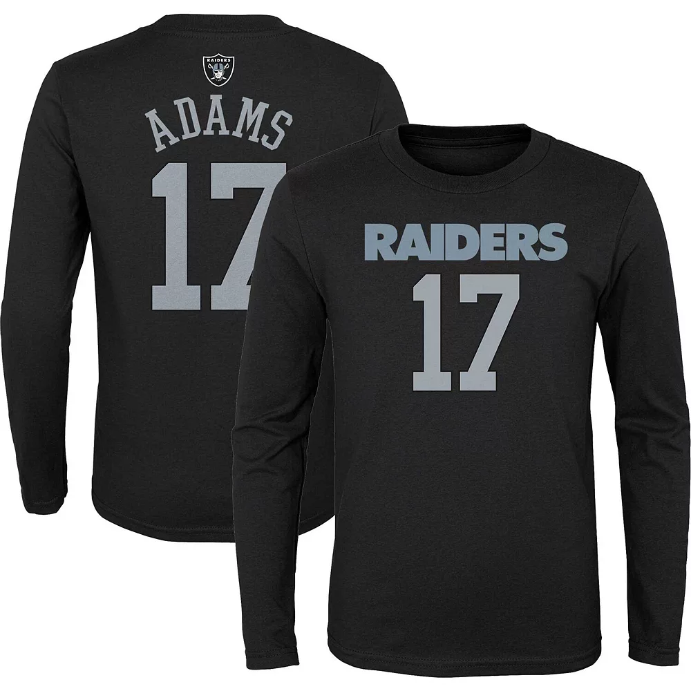 Youth Davante Adams Black Las Vegas Raiders Mainliner Player Name & Number Long Sleeve T-Shirt 2 Youth Davante Adams Black Las Vegas Raiders Mainliner Player Name & Number Long Sleeve T-Shirt - Image 2