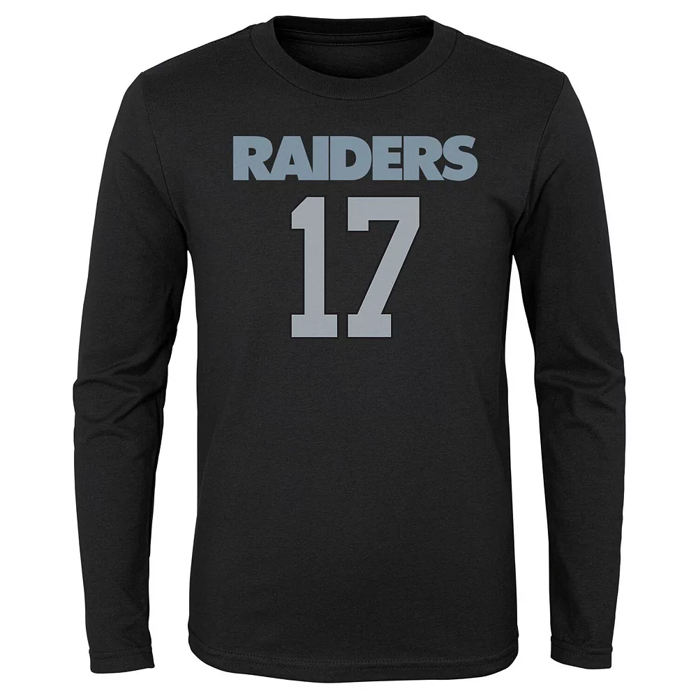 Youth Davante Adams Black Las Vegas Raiders Mainliner Player Name & Number Long Sleeve T-Shirt 3 Youth Davante Adams Black Las Vegas Raiders Mainliner Player Name & Number Long Sleeve T-Shirt - Image 3