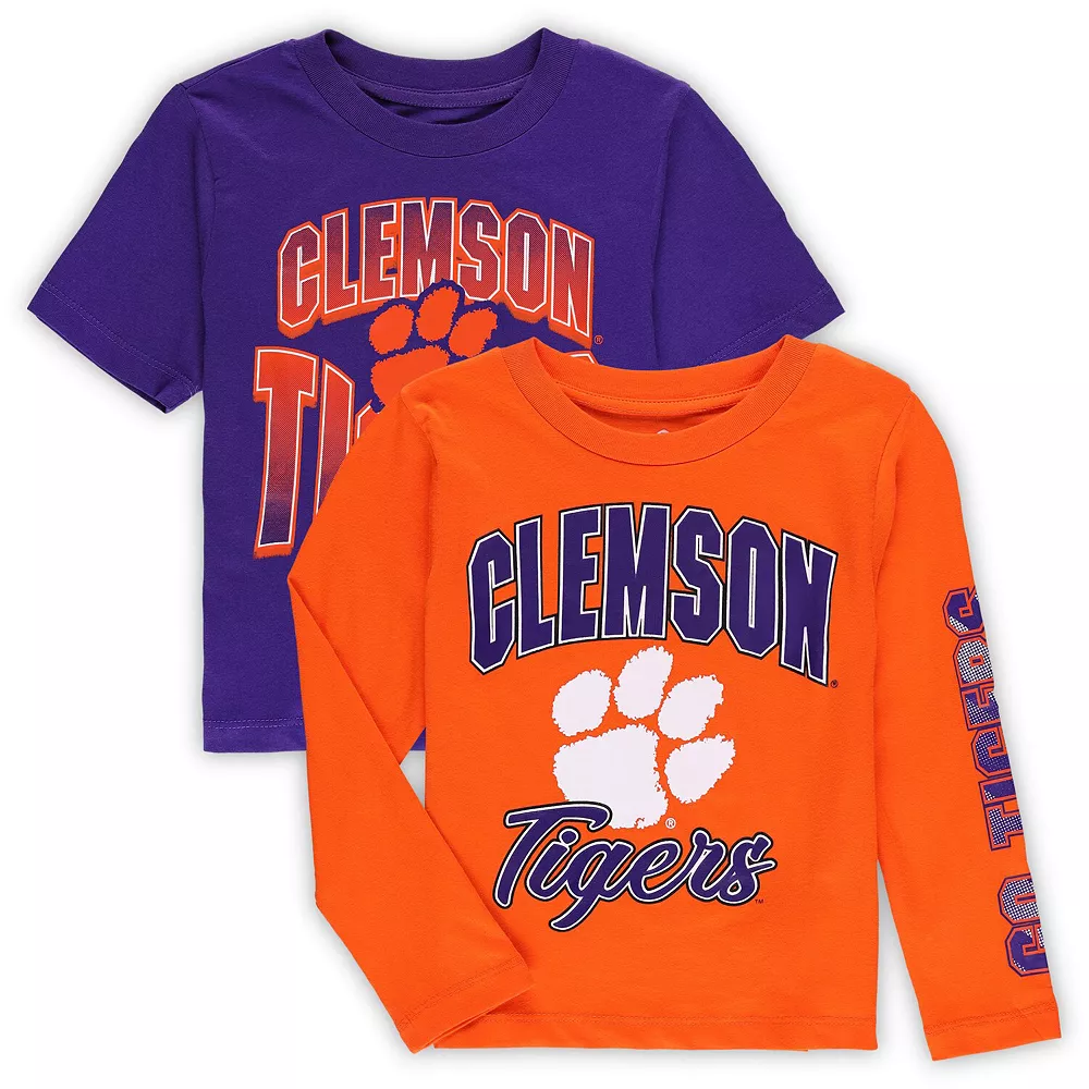 Preschool Orange/Purple Clemson Tigers Game Day T-Shirt Combo Pack 1 Preschool Orange/Purple Clemson Tigers Game Day T-Shirt Combo Pack