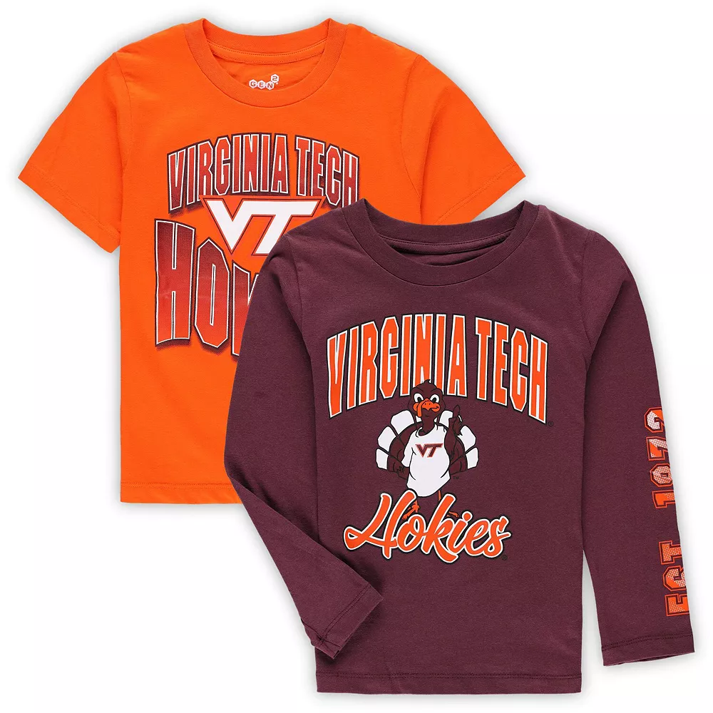 Preschool Maroon/Orange Virginia Tech Hokies Game Day T-Shirt Combo Pack 2 Preschool Maroon/Orange Virginia Tech Hokies Game Day T-Shirt Combo Pack - Image 2