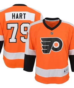 Alternative view of Youth Carter Hart Orange Philadelphia Flyers Home Replica Player Jersey