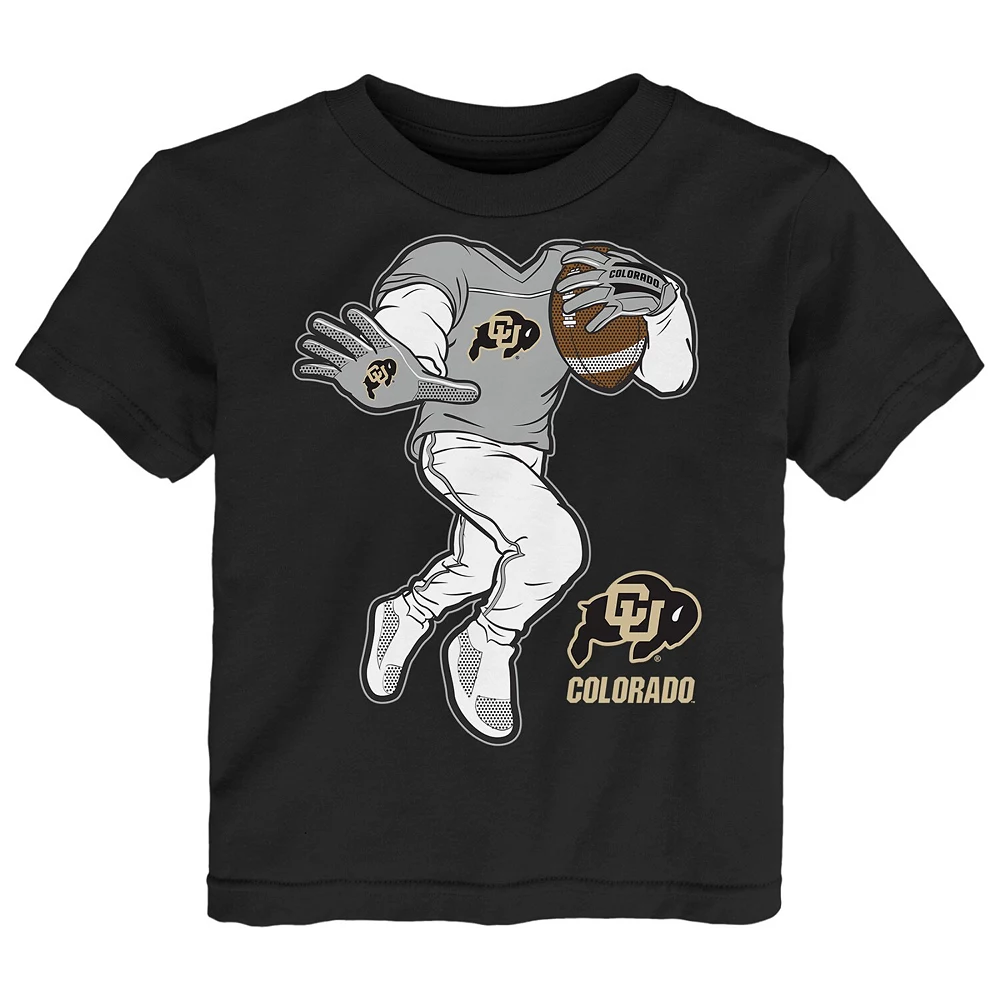 Toddler Black Colorado Buffaloes Stiff Arm T-Shirt 1 Toddler Black Colorado Buffaloes Stiff Arm T-Shirt