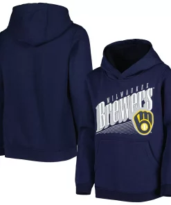 Alternative view of Youth Navy Milwaukee Brewers Winning Streak Pullover Hoodie
