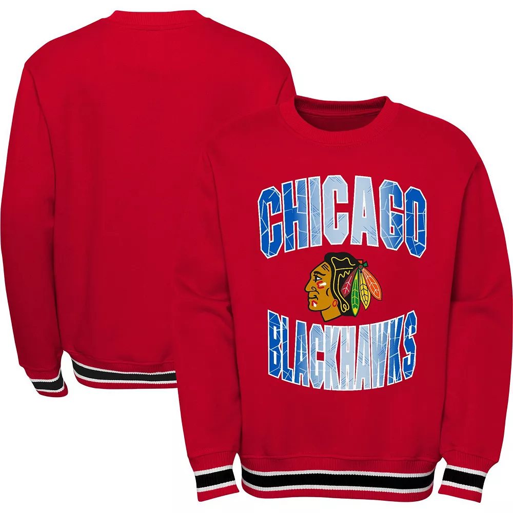 Youth Red Chicago Blackhawks Classic Blueliner Pullover Sweatshirt 1 Youth Red Chicago Blackhawks Classic Blueliner Pullover Sweatshirt