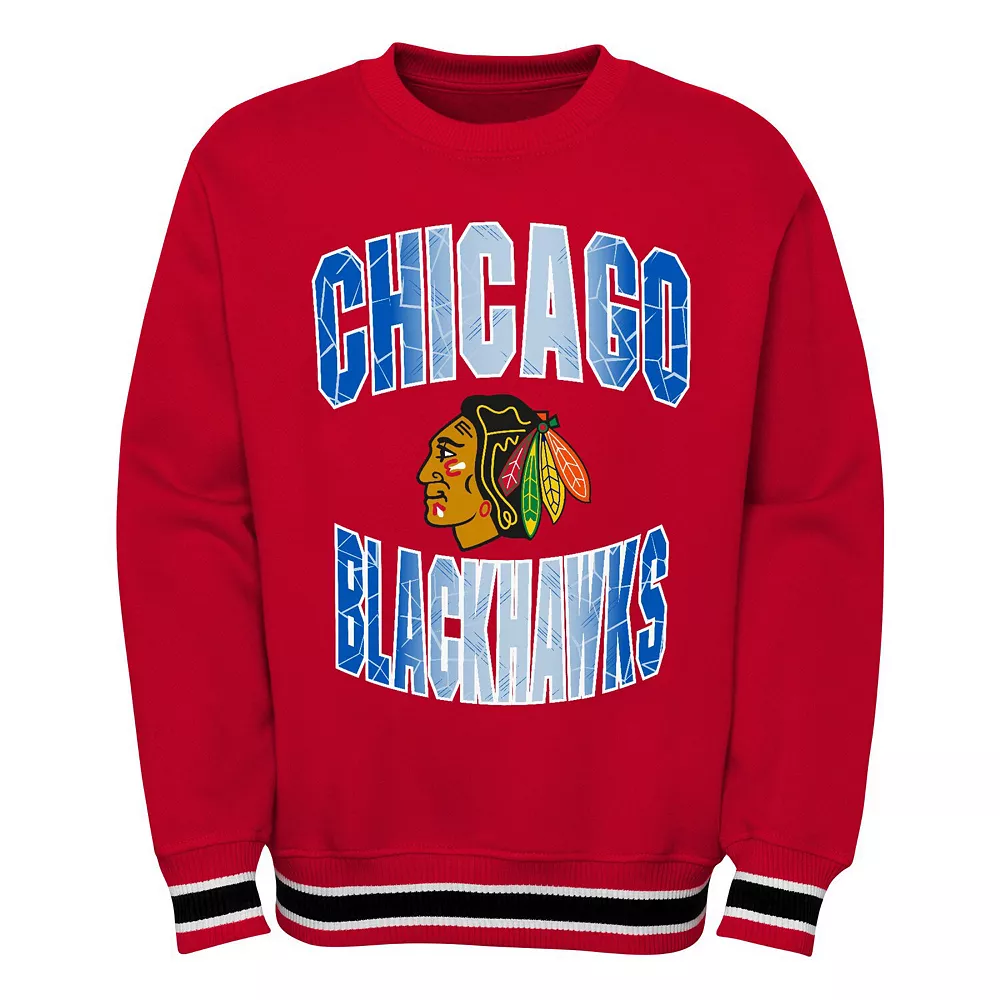 Youth Red Chicago Blackhawks Classic Blueliner Pullover Sweatshirt 3 Youth Red Chicago Blackhawks Classic Blueliner Pullover Sweatshirt - Image 3