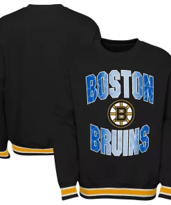 Youth Black Boston Bruins Classic Blueliner Pullover Sweatshirt