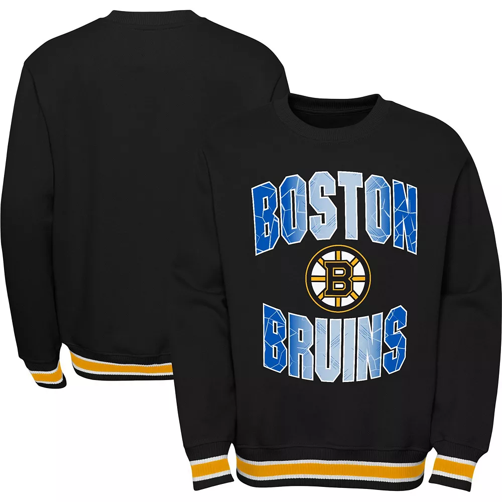 Youth Black Boston Bruins Classic Blueliner Pullover Sweatshirt 2 Youth Black Boston Bruins Classic Blueliner Pullover Sweatshirt - Image 2