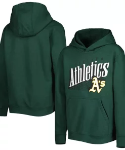 Alternative view of Youth Green Oakland Athletics Winning Streak Pullover Hoodie