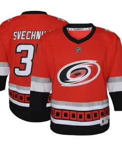 Alternative view of Toddler Andrei Svechnikov Red Carolina Hurricanes 25th Anniversary Replica Player Jersey