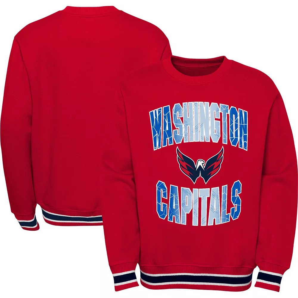 Youth Red Washington Capitals Classic Blueliner Pullover Sweatshirt 1 Youth Red Washington Capitals Classic Blueliner Pullover Sweatshirt