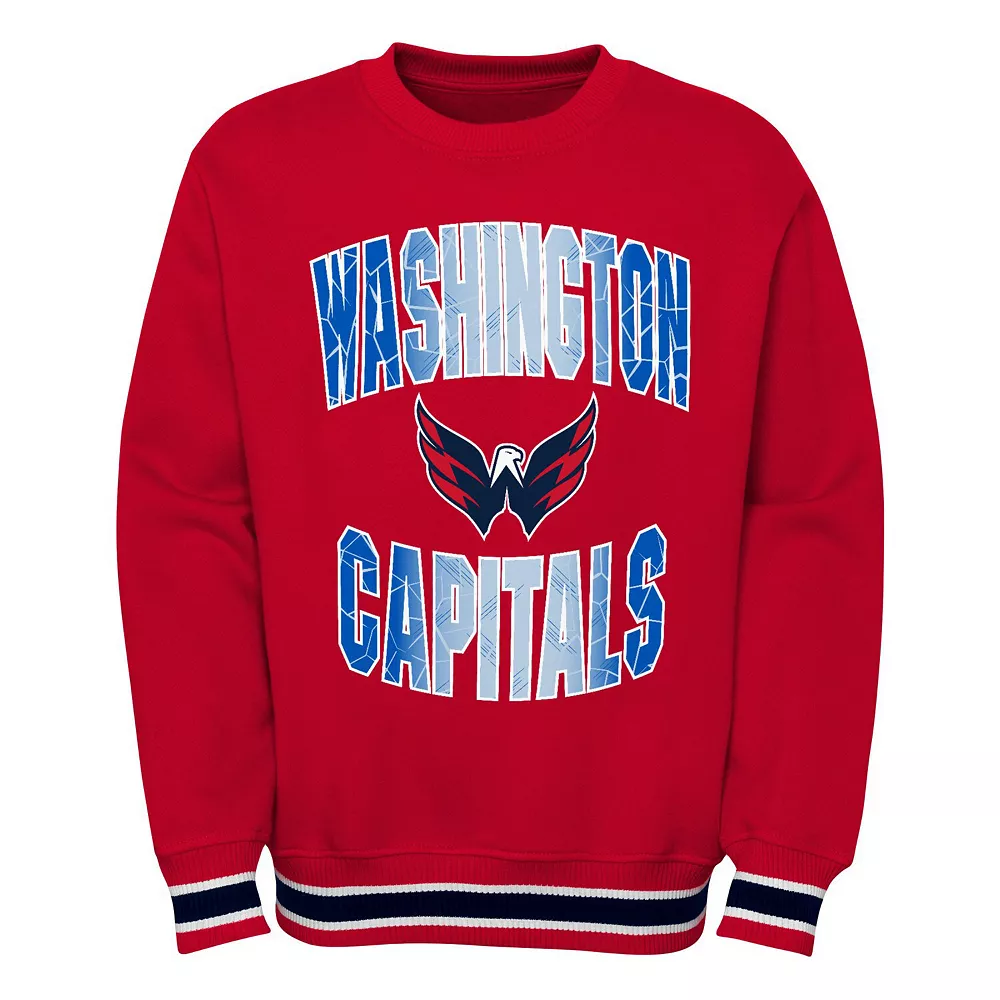 Youth Red Washington Capitals Classic Blueliner Pullover Sweatshirt 3 Youth Red Washington Capitals Classic Blueliner Pullover Sweatshirt - Image 3