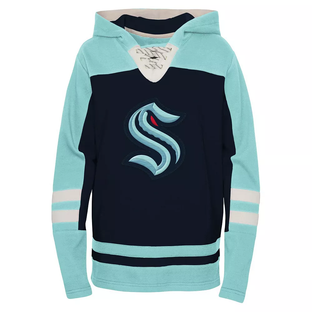 Youth Deep Sea Blue Seattle Kraken Ageless Revisited Home Lace-Up Pullover Hoodie 3 Youth Deep Sea Blue Seattle Kraken Ageless Revisited Home Lace-Up Pullover Hoodie - Image 3