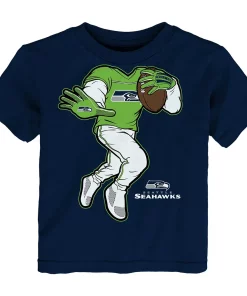 Toddler College Navy Seattle Seahawks Stiff Arm T-Shirt