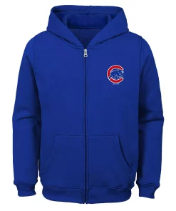 Youth Royal Chicago Cubs Logo Full-Zip Hoodie
