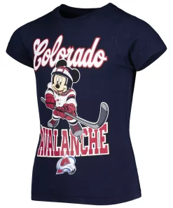 Girls Youth Navy Colorado Avalanche Mickey Mouse Go Team Go T-Shirt 5 Girls Youth Navy Colorado Avalanche Mickey Mouse Go Team Go T-Shirt -MLB Shop 6162377 ALT2