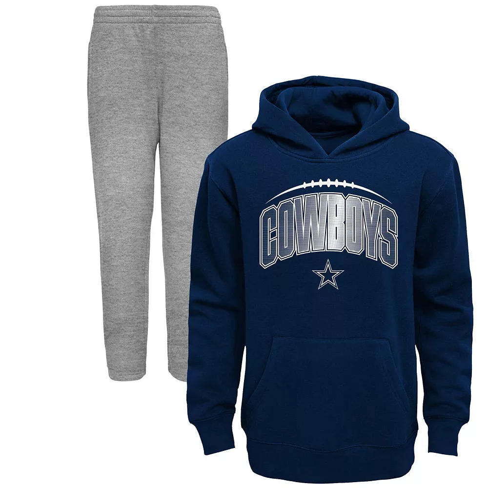 Toddler Navy/Heather Gray Dallas Cowboys Double-Up Pullover Hoodie & Pants Set 2 Toddler Navy/Heather Gray Dallas Cowboys Double-Up Pullover Hoodie & Pants Set - Image 2