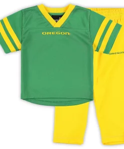 Toddler Green/Yellow Oregon Ducks Red Zone Jersey & Pants Set