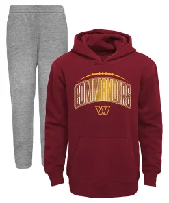 Toddler Burgundy/Heathered Gray Washington Commanders Double-Up Pullover Hoodie & Pants Set