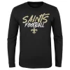 Youth Black New Orleans Saints Wildcat Long Sleeve T-Shirt