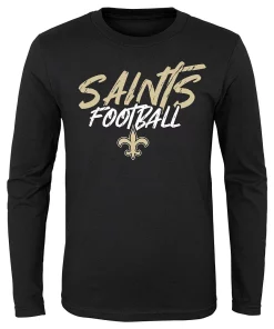 Youth Black New Orleans Saints Wildcat Long Sleeve T-Shirt