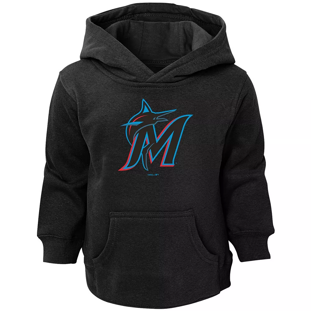 Toddler Black Miami Marlins Primary Logo Pullover Hoodie 1 Toddler Black Miami Marlins Primary Logo Pullover Hoodie