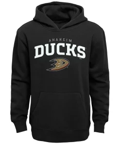 Youth Black Anaheim Ducks Team Lock Up Pullover Hoodie