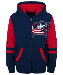 Toddler Red Columbus Navy/Red Jackets Faceoff Full-Zip Hoodie -MLB Shop 6165072 ALT2