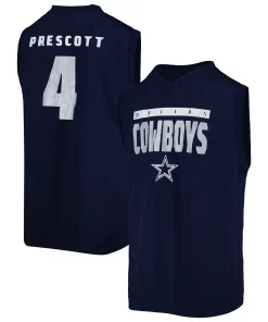 Youth Dak Prescott Navy Dallas Cowboys Fast Track V-Neck Tank Top