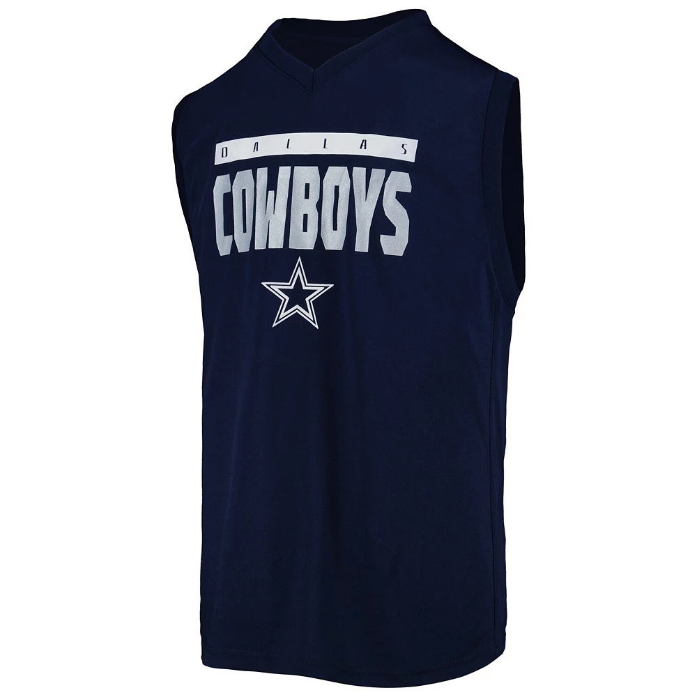 Youth Dak Prescott Navy Dallas Cowboys Fast Track V-Neck Tank Top 3 Youth Dak Prescott Navy Dallas Cowboys Fast Track V-Neck Tank Top - Image 3