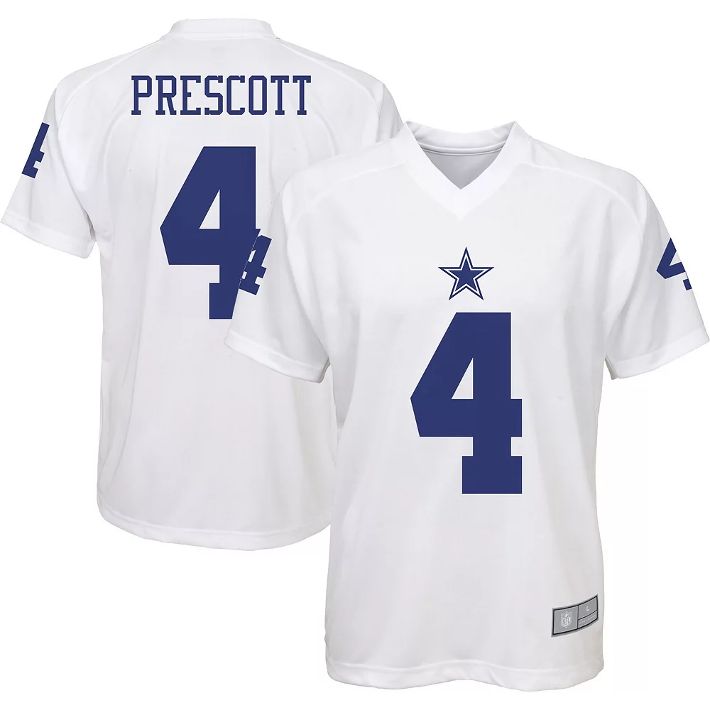 Youth Dak Prescott White Dallas Cowboys Performance Name & Number Raglan V-Neck T-Shirt 2 Youth Dak Prescott White Dallas Cowboys Performance Name & Number Raglan V-Neck T-Shirt - Image 2