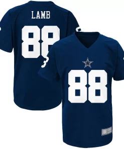 Alternative view of Youth CeeDee Lamb Gray Dallas Cowboys Performance Name & Number Raglan V-Neck T-Shirt