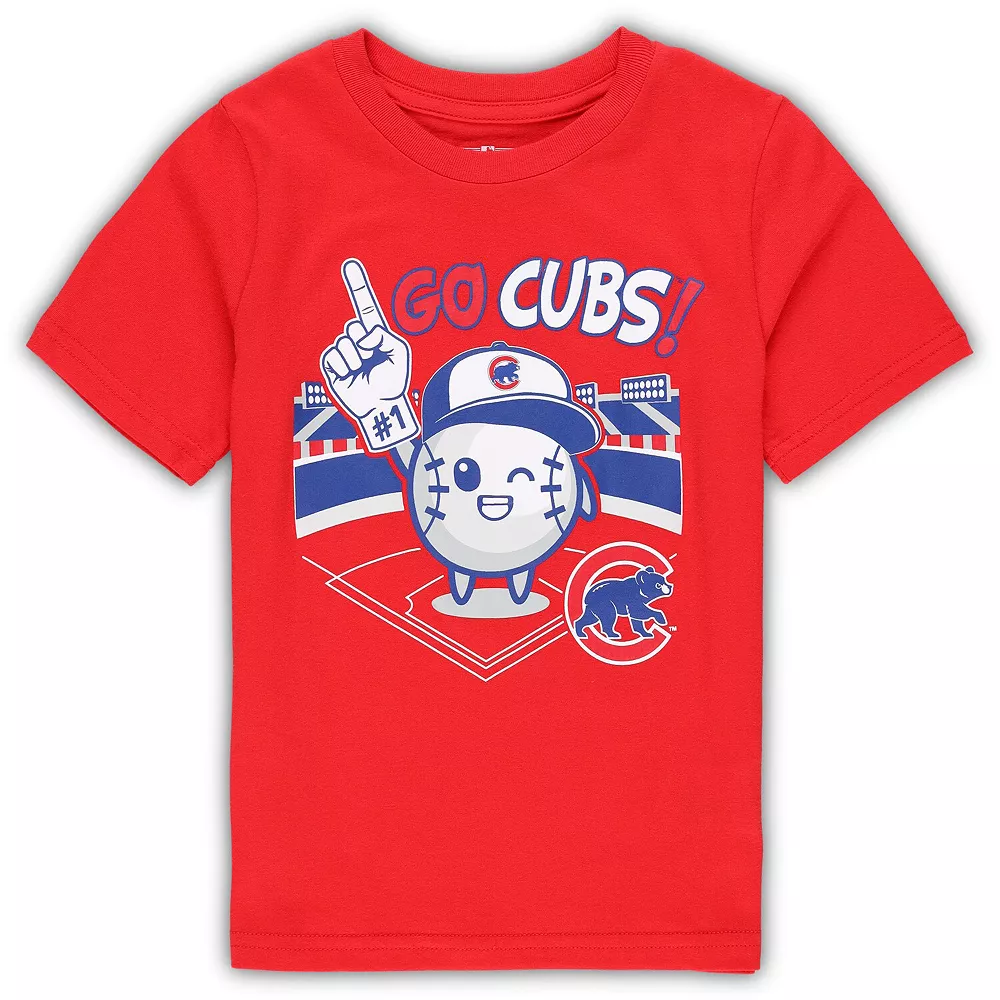 Toddler Red Chicago Cubs Ball Boy T-Shirt 1 Toddler Red Chicago Cubs Ball Boy T-Shirt
