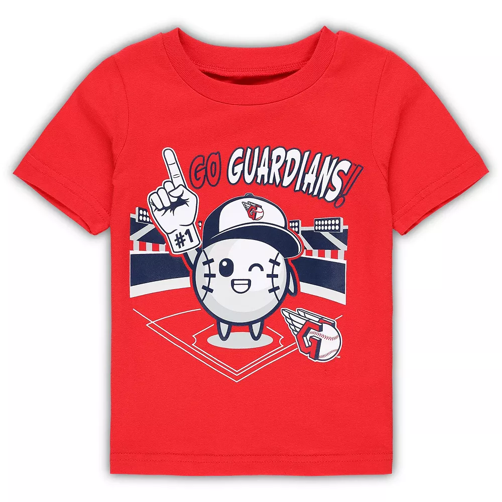 Toddler Red Cleveland Guardians Ball Boy T-Shirt 1 Toddler Red Cleveland Guardians Ball Boy T-Shirt