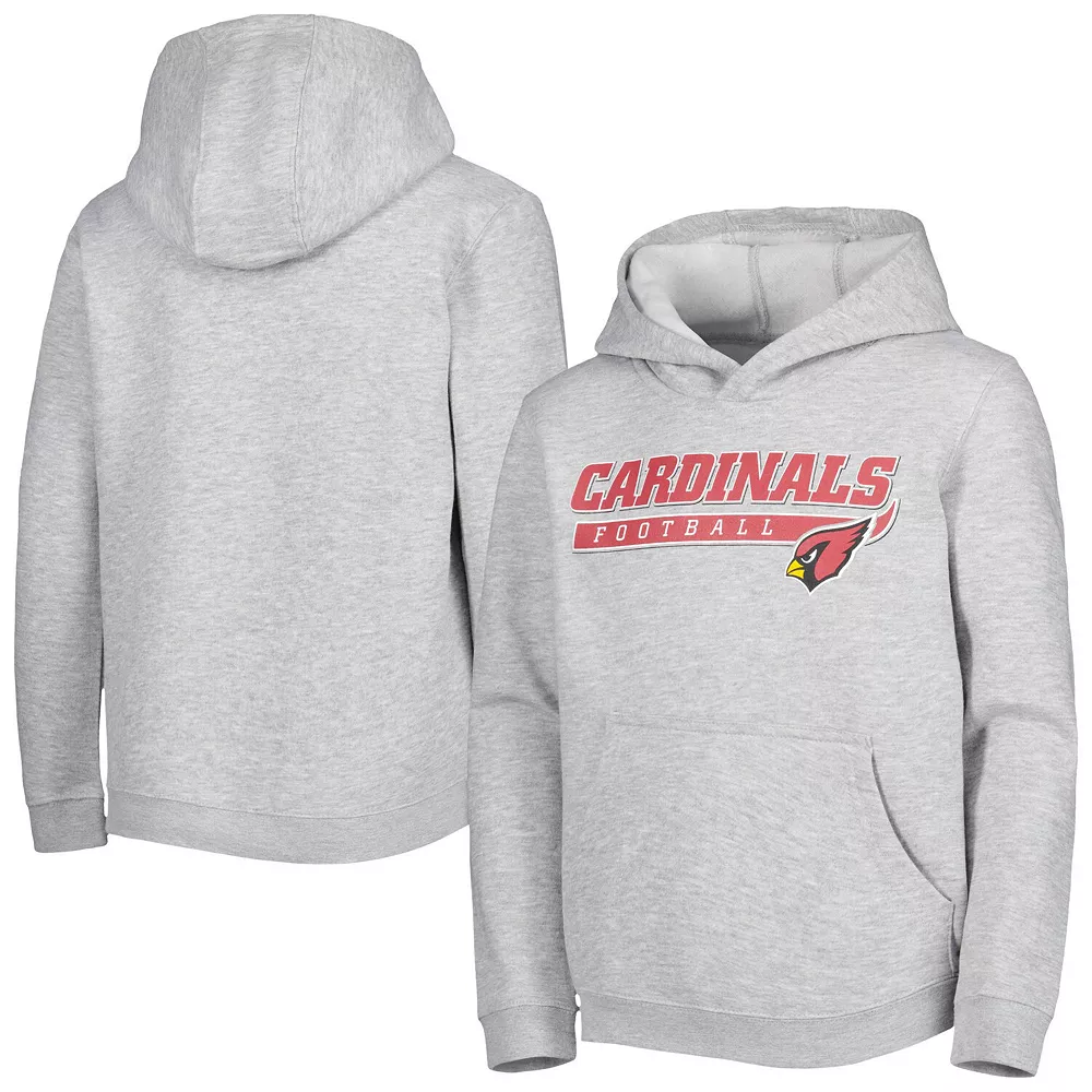 Youth Heathered Gray Arizona Cardinals Take the Lead Pullover Hoodie 1 Youth Heathered Gray Arizona Cardinals Take the Lead Pullover Hoodie