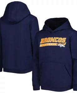 Alternative view of Youth Navy Denver Broncos Take the Lead Pullover Hoodie