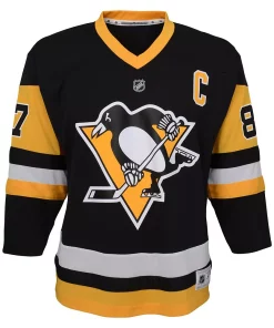 Youth Sidney Crosby Black Pittsburgh Penguins Captain Patch Home Replica Player Jersey -MLB Shop 6187763 ALT2