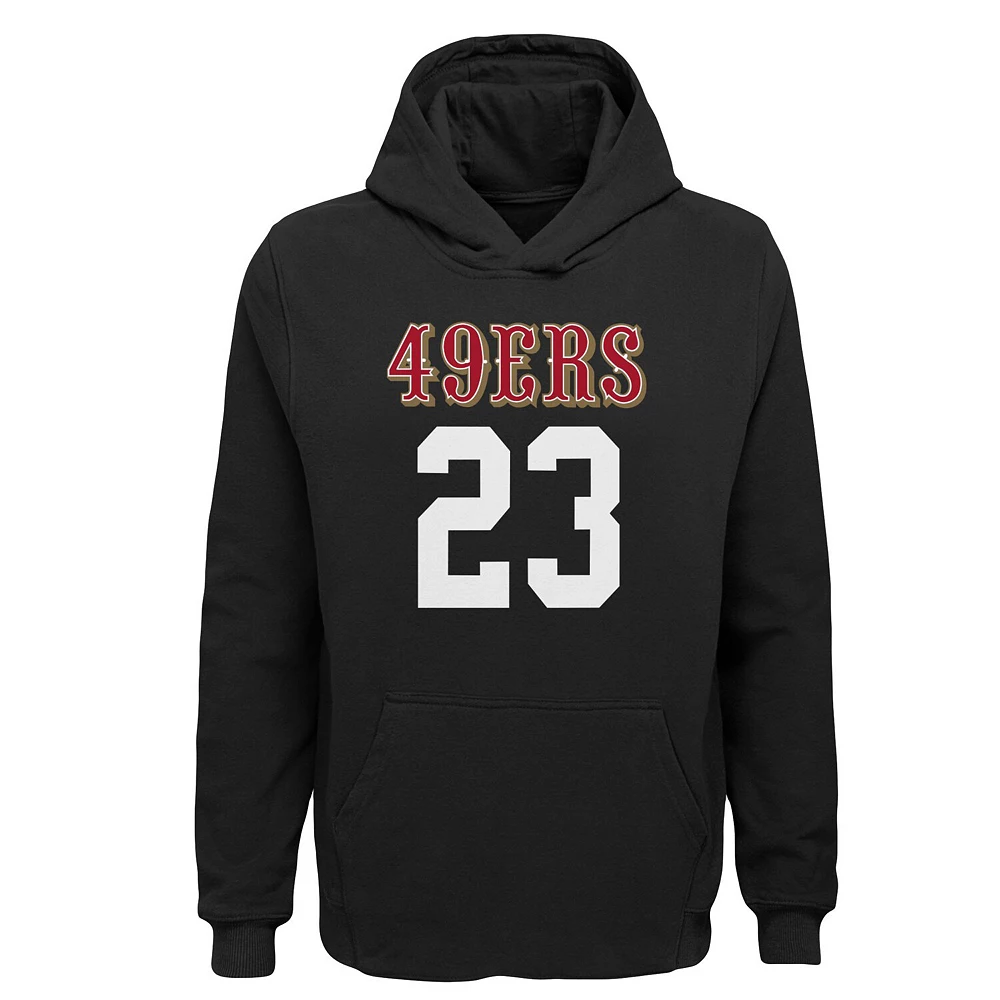 Youth Christian McCaffrey Black San Francisco 49ers Mainliner Player Name & Number Pullover Hoodie 3 Youth Christian McCaffrey Black San Francisco 49ers Mainliner Player Name & Number Pullover Hoodie - Image 3