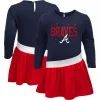 Girls Preschool Navy/Red Atlanta Braves Heart To Heart Jersey Tunic Dress