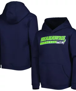 Youth College Navy Seattle Seahawks Take the Lead Pullover Hoodie -MLB Shop 6189327 ALT